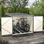 Outdoor Garden Storage Shed Bike Metal Pent Tool Shed House Bin Park 2-4 Bicycle