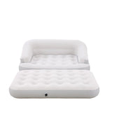 Inflatable Couch Sofa Bed, Flocked Air Mattress Bed with Armrest, Double Size