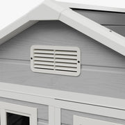 6x4ft Plastic Garden Shed w/ Windows Floor Utility Tool Storage House Grey Grain