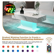 LED Coffee Table High Gloss Rectangle Center Table Modern Living Room Furniture