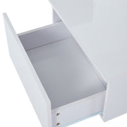 Led Coffee Table with 2 Drawer Storage, High Gloss Coffee Table for Living Room