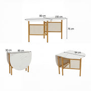 150 CM Modern Folding Writing Dining Table for 6-8 People - White