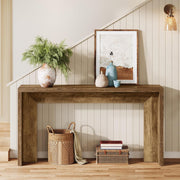55 Inch Farmhouse Console Table, Narrow Wooden Entryway Sofa Table for Hallway