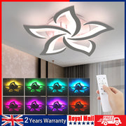 Modern Chandelier LED Lamp White Frame Ceiling Light Lamp With RGB Backlight