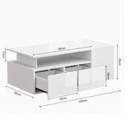 Led High Gloss Coffee Table With 2 Push Latch Open Drawers, Modern Centre Wlavvc