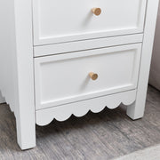 Pair of Scalloped 3 Drawer Bedside Tables bedroom storage furniture wave set