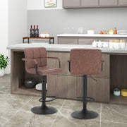 WOLTU 2X Bar Stools Chairs Breakfast Stools Kitchen PU Leather Adjustable Swivel