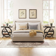 Industrial End Table for Living Room, 3-Tier Narrow Sofa Side Table with Storage