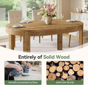 55'' Solid Wood Oval Dining Table Farmhouse Kitchen Dinner Table for 4-6 Person