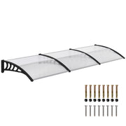 Door Canopy Outdoor Awning Rain Shelter for Window Porch 303x96 Clear