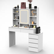 Dressing Table With 6 Drawers LED Mirror Set Makeup Desk Vanity Table Bedroom