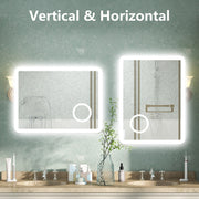 Illuminated Bathroom Mirror With LED light Bluetooth Shaver Socket Demister