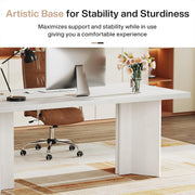 63-Inch Executive Desk Vintage Home Office Computer Desk with Large Tabletop