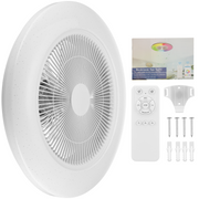 Ceiling Fan with Lighting RGB LED Lights Adjustable Wind Speed Remote Control UK