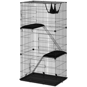 3-Tier Large Cat Cage Indoor, Detachable Metal Wire Kennel w/ Hammock