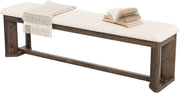 63-Inch Modern Solid Wood Entryway Bench with Upholstered Cushion for Hallway