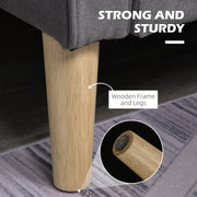 Compact 2 Seater Sofa with Hidden Storage and Rubberwood Legs Grey