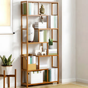 Tall Bookcase Free Standing Storage Shelving Open Wooden Bookshelf Room Divider