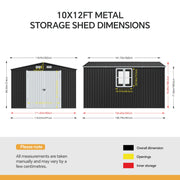 12 x 10ft Garden Shed Lockable Door Apex Roof Outdoor Tool Storage House Shed UK