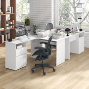 L Shaped Computer Desk 150cm Corner Study Writing Desk with Drawer