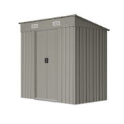 6 x 4FT Metal Garden Shed Galvanised Outdoor Storage Shed with Foundation Kit