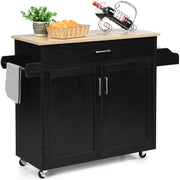Kitchen Island Storage Trolley Rolling Cart Shelves Cupboard Cabinet Drawer Home