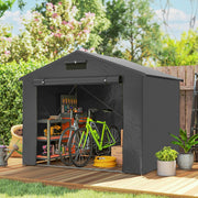 8 x 4 ft Garden Storage Shed with Roll-up Zipper Door Grey Refurbished