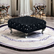 Ancroft Coffee Table Footstool In Soft Plush Velvet Rectangle Pouffe Upholstered