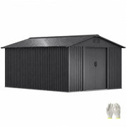 8 x 10 FT Garden Shed Storage Shed Waterproof with Slide Door and Vents, Grey