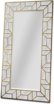 Large Gold Full Length Leaner Wall Mirror 157x80cm Bevelled Modern Glass