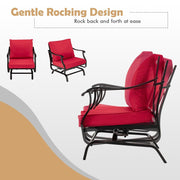 3PCS Rocking Chair & Table Set Garden Patio Bistro Set Glider Rocker W/ Cushion