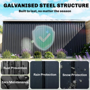 13 x 11ft Garden Shed Storage with Foundation Kit and Vents, Grey