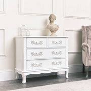 White Wooden Chest of Drawers Storage Unit Shabby French Chic Bedroom Furniture