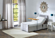Tilting Over Bed & Chair Table Adjustable Height & Width with Lockable Castors