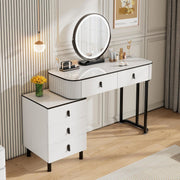 Dressing Table With LED Lights Dimmable Mirror Vanity Makeup Table 5 Drawers UK