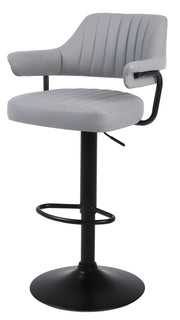 SET OF 2 PLUSH BAR STOOLS, GAS LIFT, BREAKFAST KITCHEN BAR PADDED ARMS & BACK