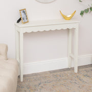 Ivory Scalloped Console Table - 93cm x 81cm