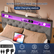 NEW OTTOMAN STORAGE UPHOLSTERED BED FRAME 4FT6 DOUBLE WITH USB PORT & LED LIGHT