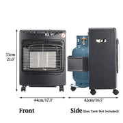 4.2Kw Portable Indoor Heater Butane Fire Calor Gas Cabinet With Regulator Hose