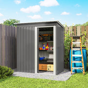 5 x 3ft Garden Storage Shed Sliding Door Sloped Roof Tool, Grey