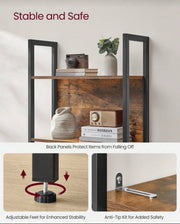 Rustic Wood Bookcase Bookshelf 5 Tier Industrial Storage Display Shelving