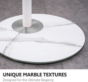FITUEYES Minimalism White TV Stand for 32-60 Inch Tall TV Floor Stand Base Glass