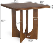 31.5-Inch Square Dining Table Modern Solid Wood Kitchen Table for 2-4 Person