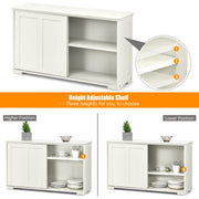 Freestanding Kitchen Storage Cabinet Floor Storage Cabinet-White