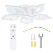 Modern Chandelier LED Lamp White Frame Ceiling Light With RGB Backlight Rahlszqb