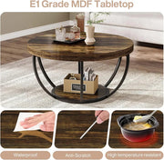End Table for Living Room, 5-Tier Industrial Narrow Side Table with Metal Frame