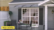 Door Canopy Outdoor Awning Rain Shelter for Window Porch, Brown
