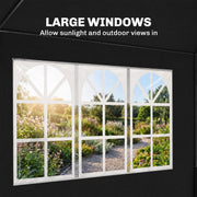 6m x 3m Garden Gazebo Marquee Canopy Party Tent Canopy Patio Dark Grey