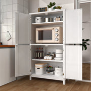 Kitchen Pantry Cupboard Freestanding Tall Storage Cabinet With 4 Door &4 Uhefzhs