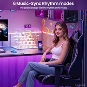 LED Glass Door Display Case RGB Music Sync 5-Tier Adjustable Figure Showcase
